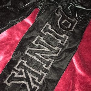 Black Velvet/suede Pink set